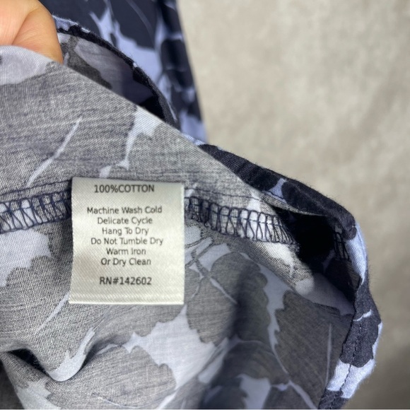 Sail To Sable Autumn Leaf Ruffle Bib Blouse In Blue Women's Size XL - Picture 5 of 6